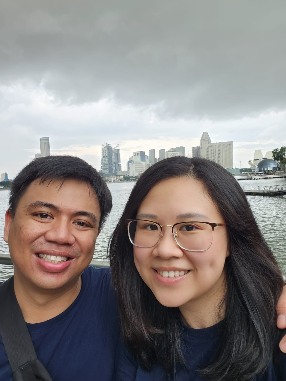 Angelia and Daniel taking a selfie together in Singapore.